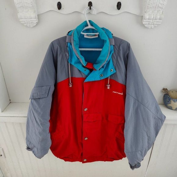 Fischer Vintage Ski Jacket Size XL with hoodie, buttons and zipper winter ski - Picture 5 of 15